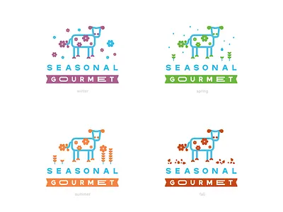Seasonal Gourmet Logo Design branding colorful design dessert desserts dynamic dynamic system fun graphic design ice cream icon iconography logo logo system system treat treats