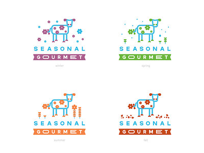 Seasonal Gourmet Logo Design branding colorful design dessert desserts dynamic dynamic system fun graphic design ice cream icon iconography logo logo system system treat treats