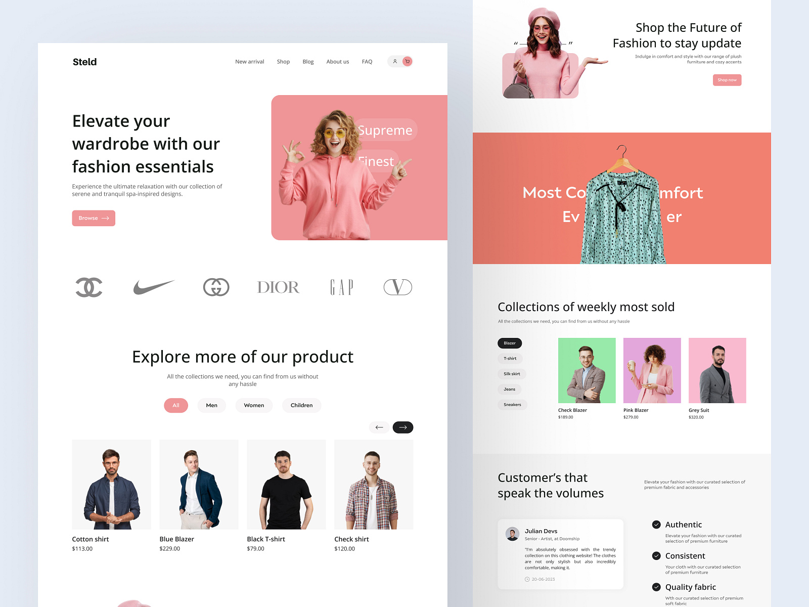 Fashion Website Landing Page by Mahid on Dribbble