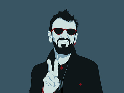 Ringo Starr design drawing flat illustration vector