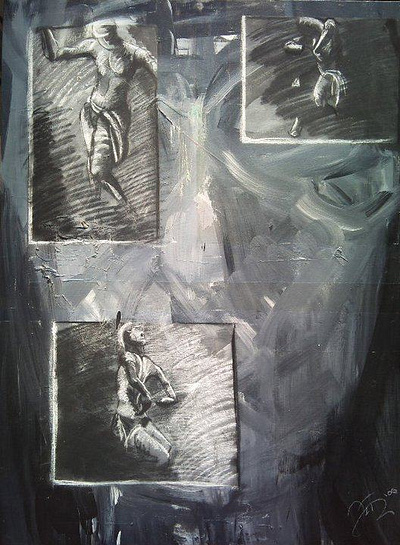 Ankuko Butoh - Charcoal and Acrylic on canvas
