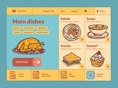 Daily UI Recipe branding dailyui design graphic design illustration logo recipe recipebook ui ui ux web design webdesign website