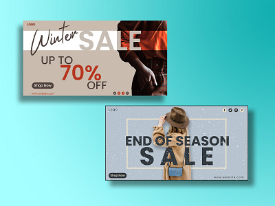 Winter Sale Social Media Banner ad banner brand clothing brand girl style graphic design marketing photoshop sale season sale shop shopping social media winter