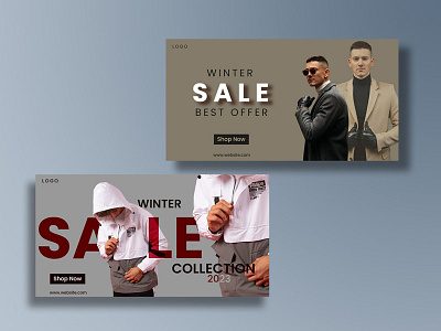 Social Media Banner Ad ad banner brand collection graphic design marketing men clothing photoshop sale season shop social media social media banner style wineter