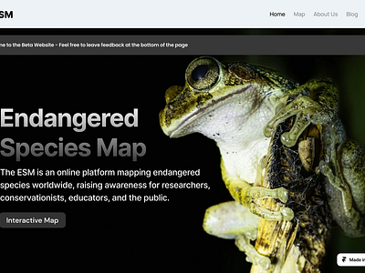 ESM - Endangered Species Map design graphic design illustration ui ux web design website website design