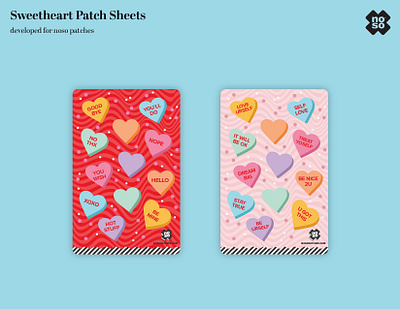 Valentine's Day Patch Illustrations design graphic design heart hearts illustration noso patches patch patch sheet sweethearts valentines valentines day vector
