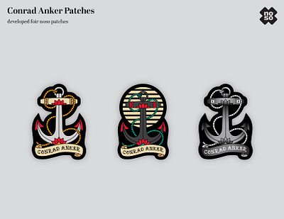 Anchor Patch Illustrations anchor conrad anker design graphic design illustration logo noso patches outdoors patch sail sailing tattoo tattoo design vector