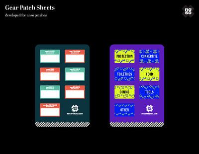 Gear Patch Sheet Illustrations design gear graphic design identification ids illustration name noso patches outdoors sheet vector