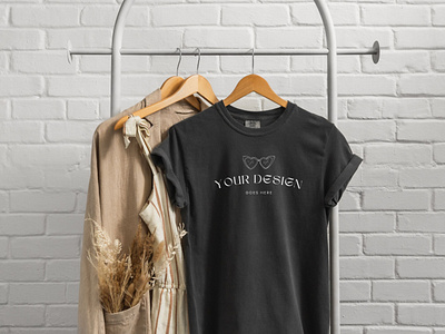 Modern Clothing Rack Comfort Colors 1717 T Shirt Mockup