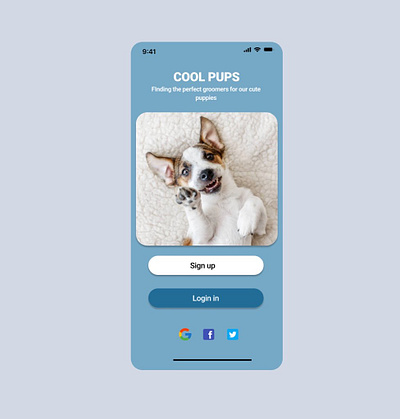 A sign up page for dog groomers. #DailyUI design dribble designs mobile app typ typography ui
