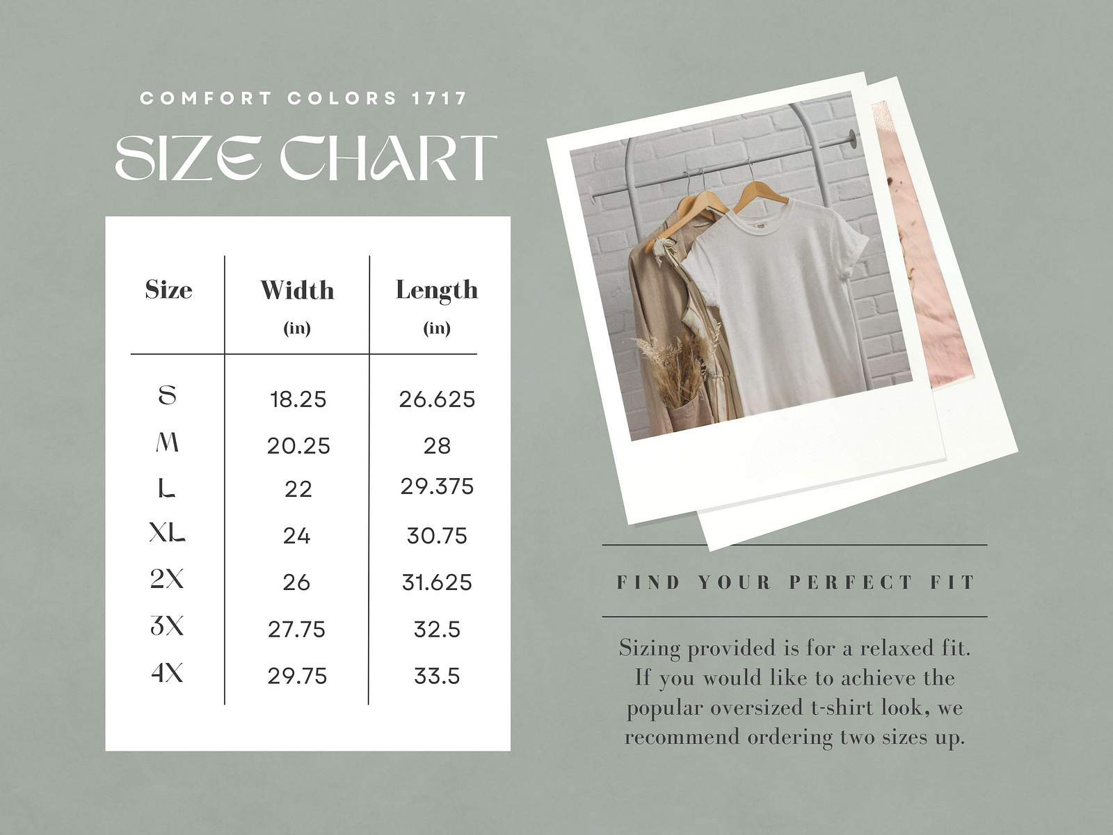 Comfort Colors 1717 Size Chart by Anna Norman on Dribbble