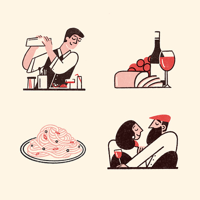 Spot illustrations for Wine Spa app branding icons magazine menu spot illustration wine