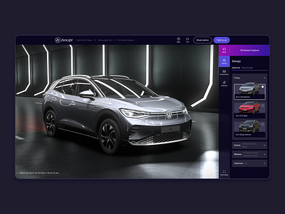 Interactive 3D Virtualisation Experience & Configurator 3d app branding car colour configurator dark darkmode demo design illustration logo typography ui ux vehicle vw