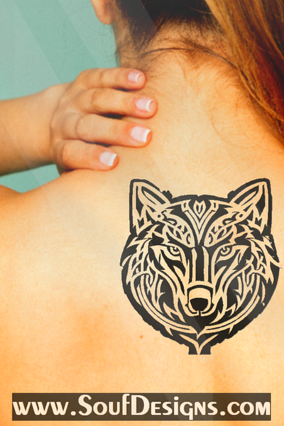 Celtic Wolf Face Tattoo HQ Design tattoo