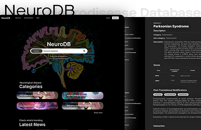 Neurological Database UI/UX design figma product design ui