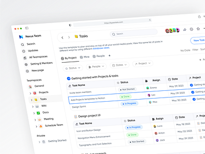 Team Management Dashboard - 📁Tasks analytics dashboard design interface management notion planning project saas system tasks team team management ui ux web app web design webapp winners wws