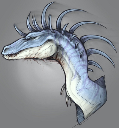 Dinosaur portrait coelophysis design digitalart dinosaur fanart oc sketch