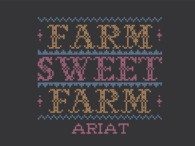 Crosstitch farm graphic design illustration tee tee shirt