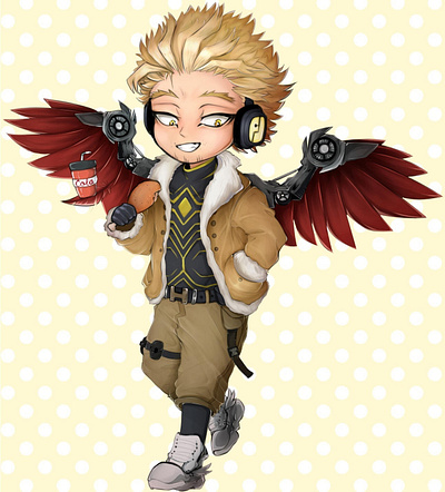 Chibi Hawks 2d anime bokunoheroacademia design digitalart fanart hawks illustration mha myheroacademia