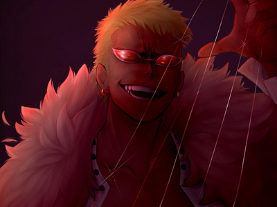 Doflamingo 2d anime design digitalart doflamingo donquixotedoflamingo fanart illustration onepiece onepiecefanart