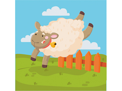 Cartoon Sheep Illustration animal background cartoon farm goat illustration lamb mammalia mountain sheep vector wool