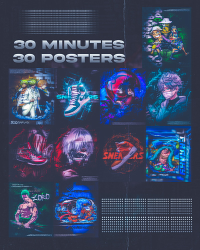"30 Minutes" "30 Posters Challenge" 3d animation anime animeposters branding challenge designed designing gfx graphic design logo motion graphics posters sneaker posters sneakers ui