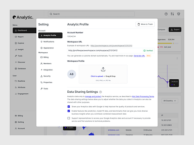 Setting Page - Analytic Dashboard analytics branding daily design datadriven datainsights design dribbble page setting setting page ui ux