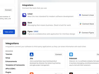 Stratis UI - Integration panels app clean dash design details figma hover integrations interface minimal modal overlay popup settings ui ui design ui kit ux ux design web