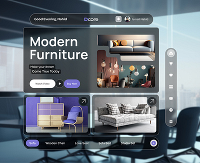 VR Furniture Website apple apple vision pro ar branding furniture meta metaverse product design ui ui design uiux virtual virtual reality vision pro vr web design website design