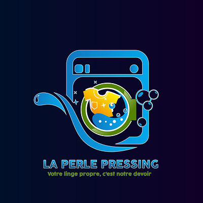 La perle pressing design graphic design logo vector