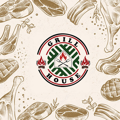 GRILL HOUSE branding design graphic design illustration logo typography ui ux vector
