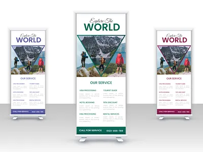 Corporate Travel Rollup Banner Design ads banner design discount illustration instagram post marketing post rollup sale social social media standee
