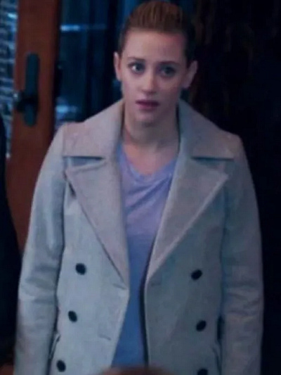 Riverdale S02 Lili Reinhart Grey Coat grey coat grey double breasted coat