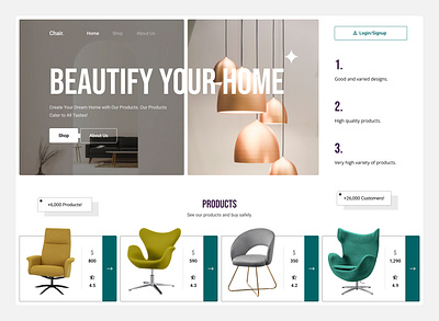 Website for selling household products design graphic design ui ux