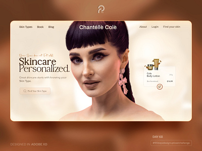 Chantelle LandingPage adobe xd beauty branding creative process. creativeprocess design e commerce figma skincare ui userexperience