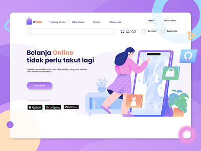 Dituku - Header E-commerce illustration character character design design ecommerce fashion header illustration market ui vector website