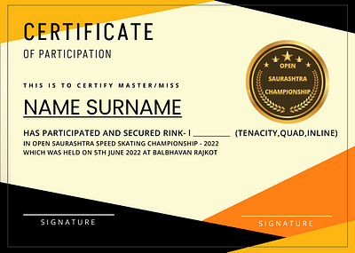 Certificate certificate of participation design graphic design