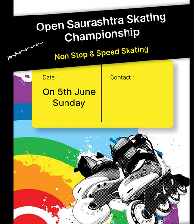 Skating design graphic design roller skating template