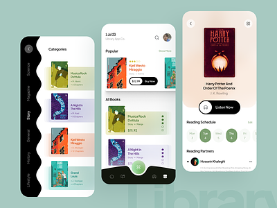 Library app📚 app design application audio book book book lover design fantastic library lifestyle listening magazine mobile reading store story study ui ux