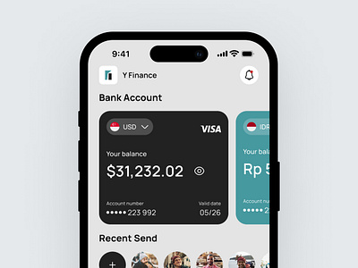 Y Finance - Fintech account app app mobile bank bankaccount btc crypto dolar dollar finance fintech mobile mobile app mobile ui nft uiux usd ux