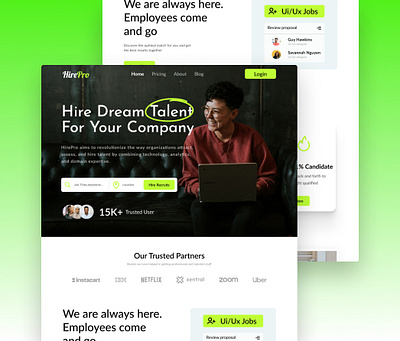 HirePro-Hire Dream Talent For Your Company branding design illustration typography ui ux vector