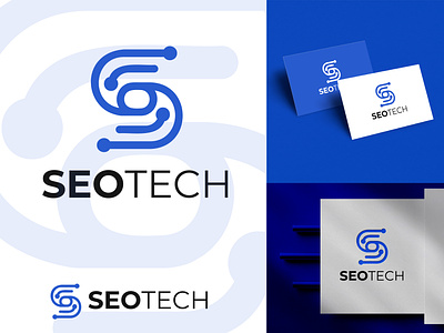 SEO TECH Logo Design black hat seo optimize search engine seo seo boost seo logo seo tools speed white hat seo