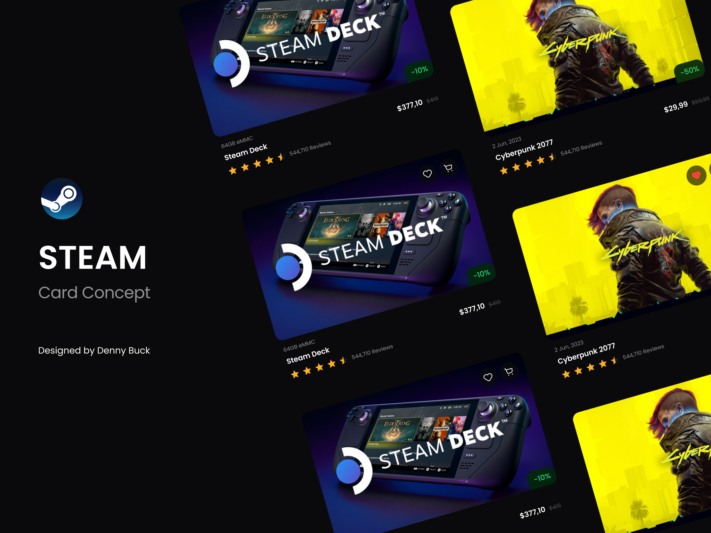 Steam store -> Game /Product Card Concept app branding design graphic design icon minimal ui ux web website