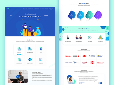 Financial Services android design financial services landing page website