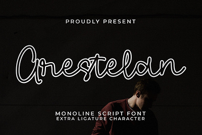 Grestelan - Monoline Script Font vintage