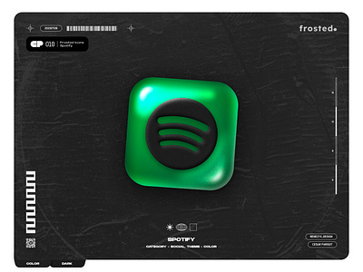 Frosted. Icons - 010 - Spotify 2d design 3d effect blown glass concept design everyday frosted icon glassmorphism graphic design icon design icon set ios ison app macos neumorphism spotify spotify icon visionos