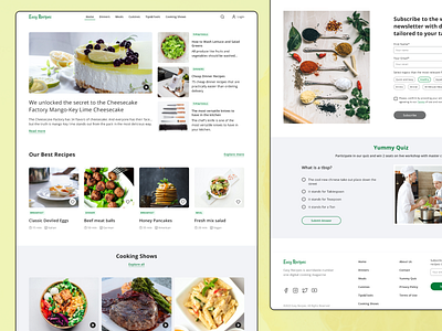 Web design for a recipes website cooking cooking show culinary recipes design concept design system food landing page u ui user experience website