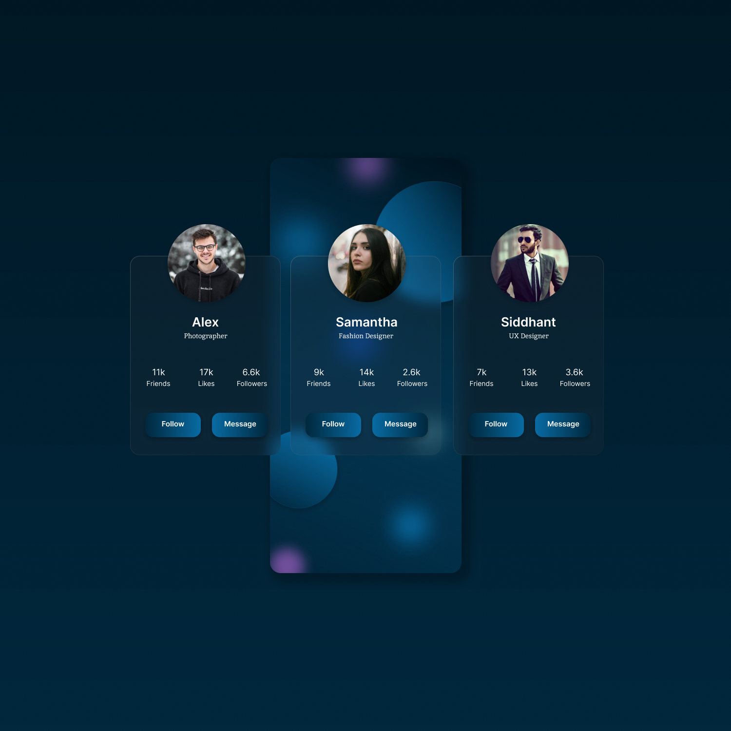 User profile design by Manisha Devi on Dribbble