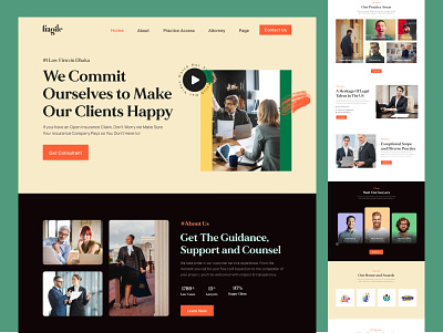 Law Firm Web landing Page advocate attorney consultancy defenseattorney hire lawyer landing page law law firm law website lawyer legal adviser legal support minimal ui uiux ux web design website website design