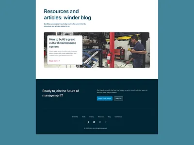 Footer - asset management and maintenance